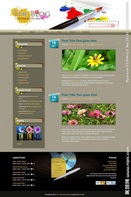 油漆博客网页模板 打造专业色彩与设计融合的在线平台